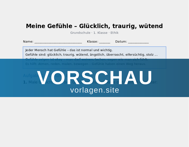 Meine Gefühle – Glücklich, traurig, wütend