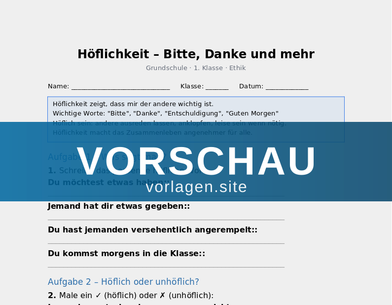 Höflichkeit – Bitte, Danke und mehr