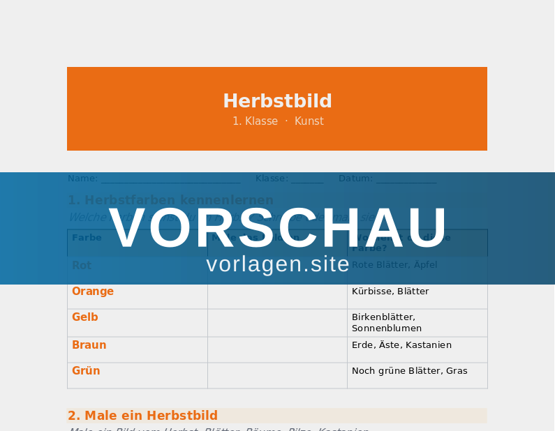 Herbstbild – Blätter und Farben