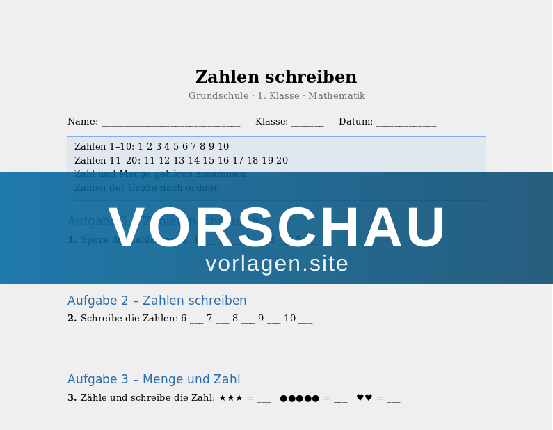 Zahlen schreiben