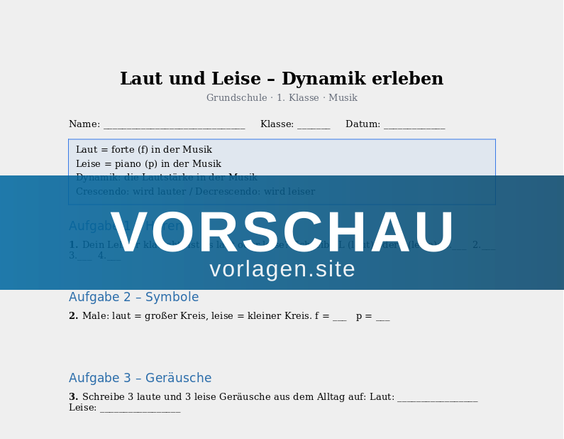 Laut und Leise – Dynamik erleben