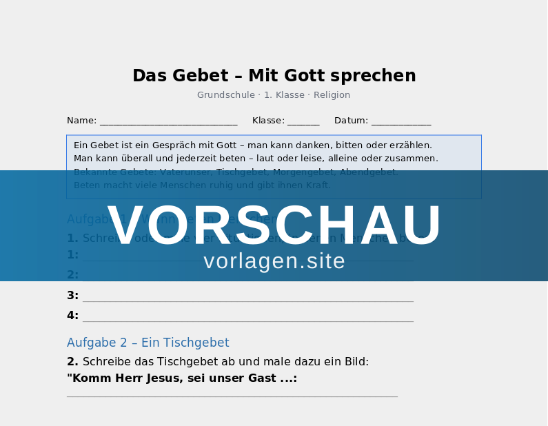 Das Gebet – Mit Gott sprechen