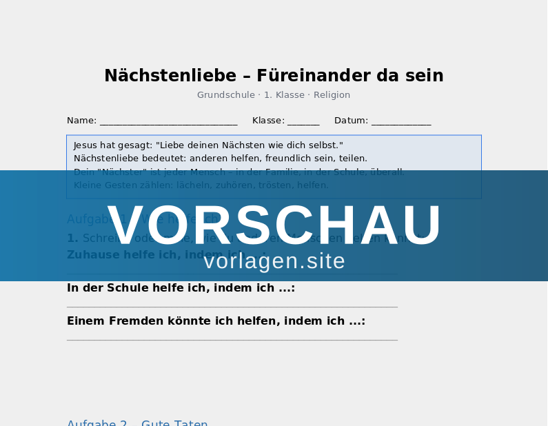 Nächstenliebe – Füreinander da sein