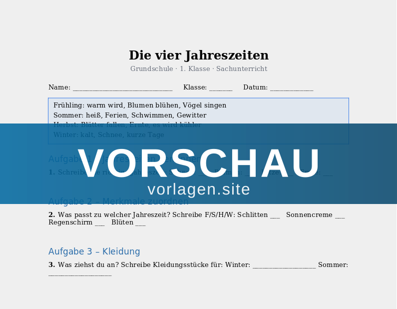 Die vier Jahreszeiten