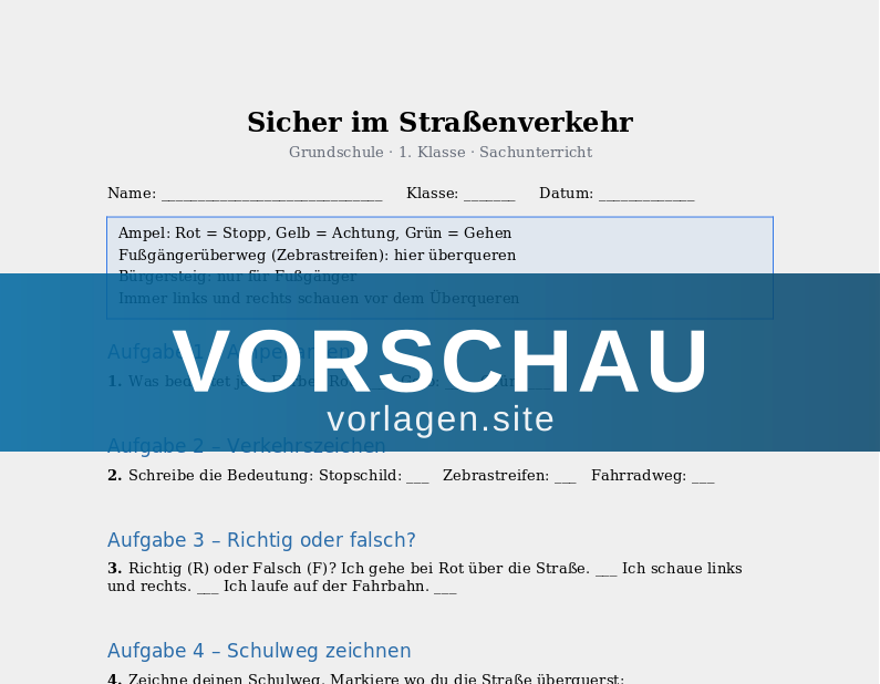 Sicher im Straßenverkehr