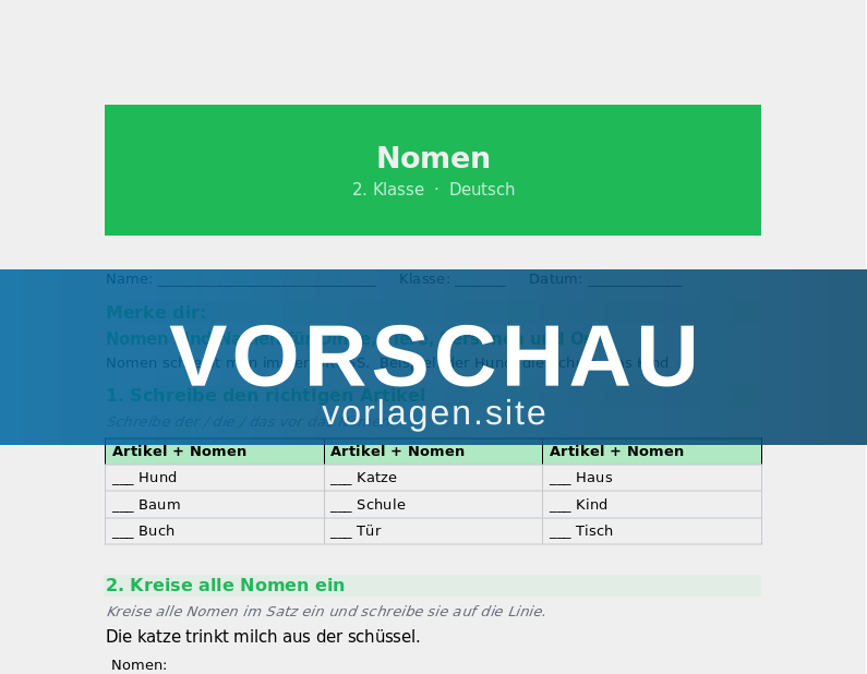 Nomen erkennen und groß schreiben