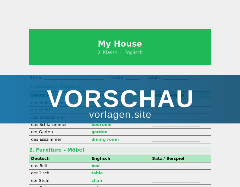 My House – Rooms and Furniture
