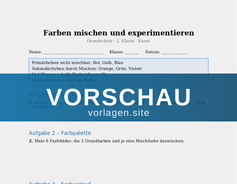 Farben mischen und experimentieren