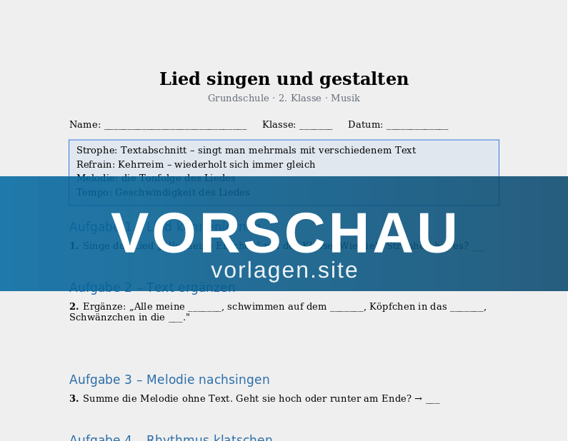 Lied singen und gestalten