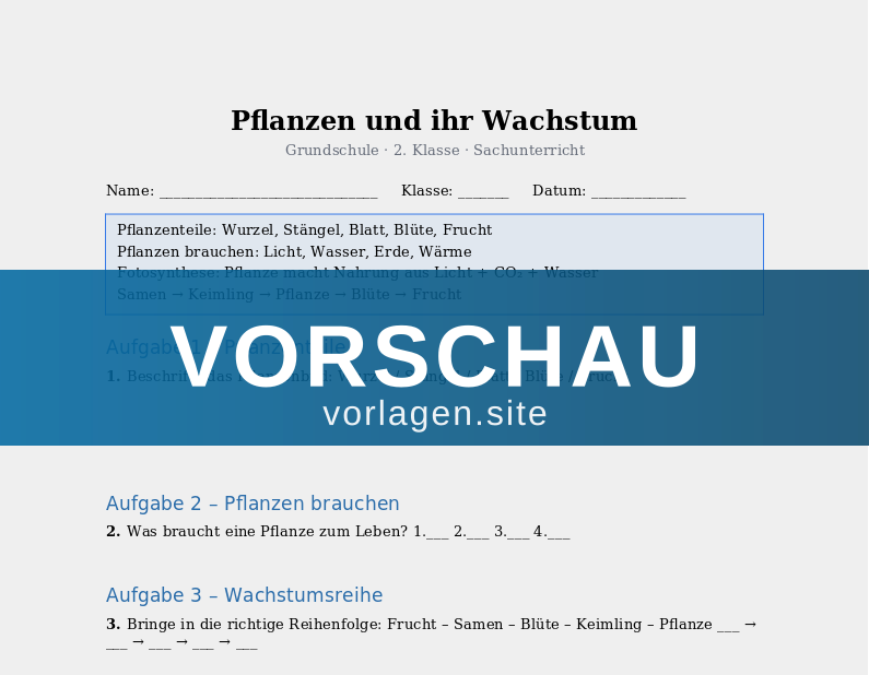Pflanzen und ihr Wachstum