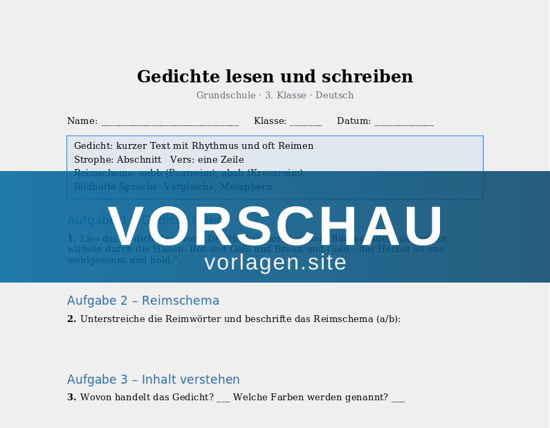 Gedichte lesen und schreiben