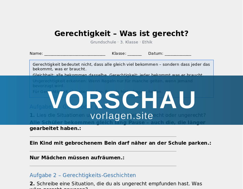Gerechtigkeit – Was ist gerecht?