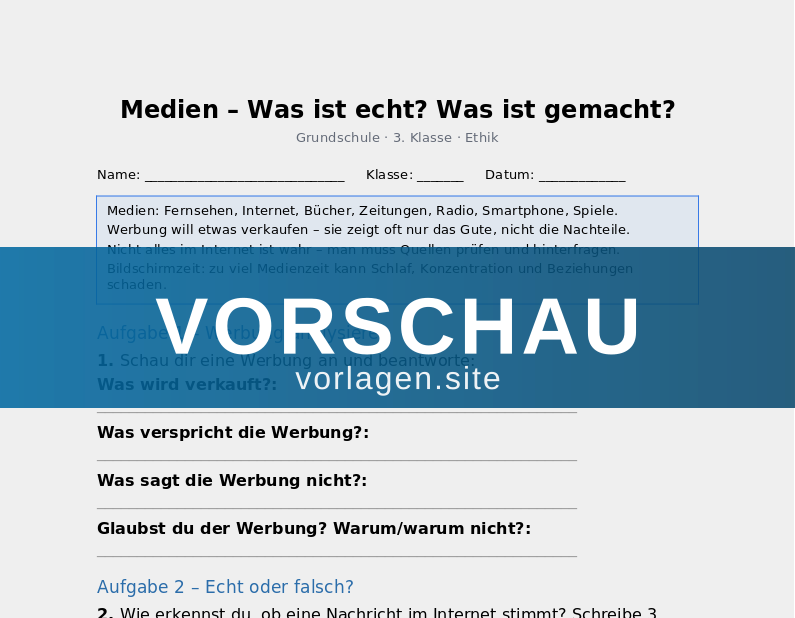 Medien – Was ist echt? Was ist gemacht?