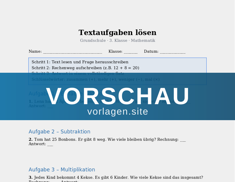 Textaufgaben lösen
