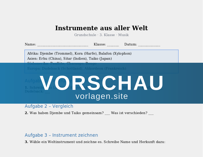 Instrumente aus aller Welt