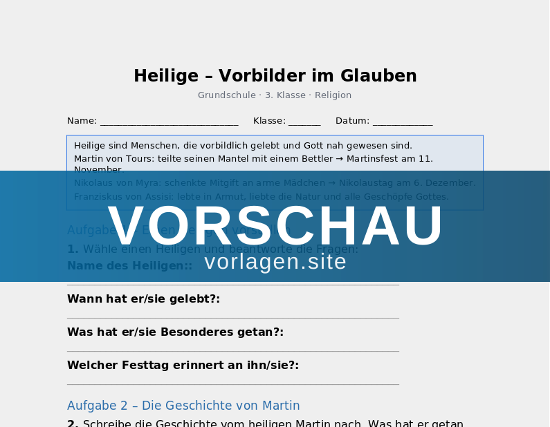 Heilige – Vorbilder im Glauben