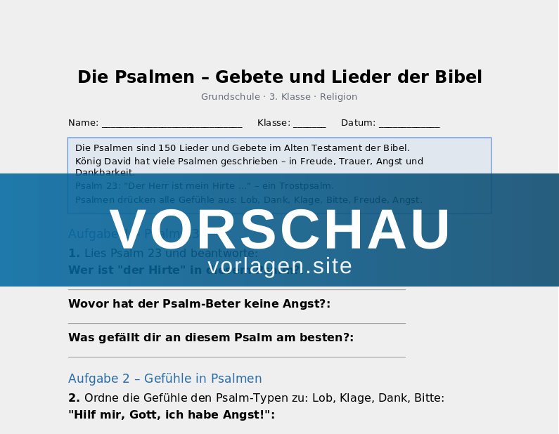 Die Psalmen – Gebete und Lieder der Bibel
