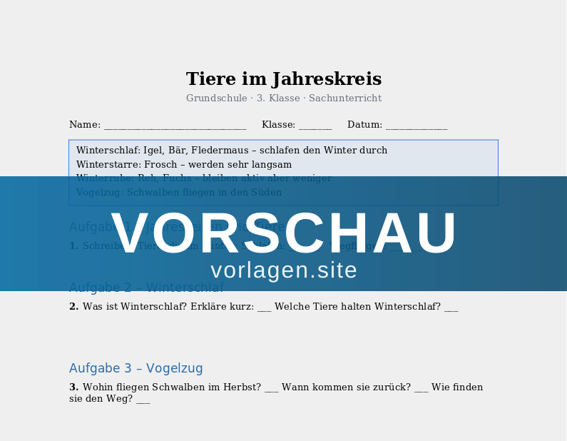 Tiere im Jahreskreis