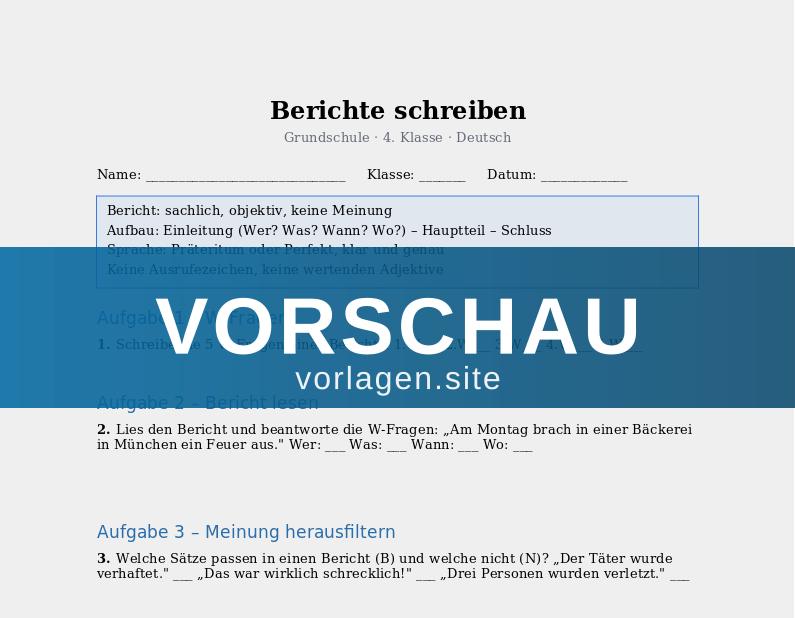 Berichte schreiben
