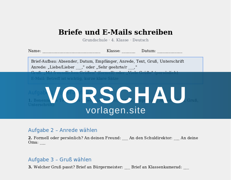Briefe und E-Mails schreiben