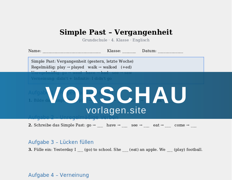 Simple Past – Vergangenheit