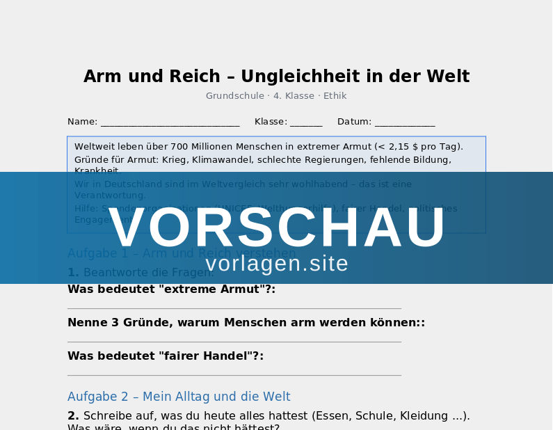 Arm und Reich – Ungleichheit in der Welt