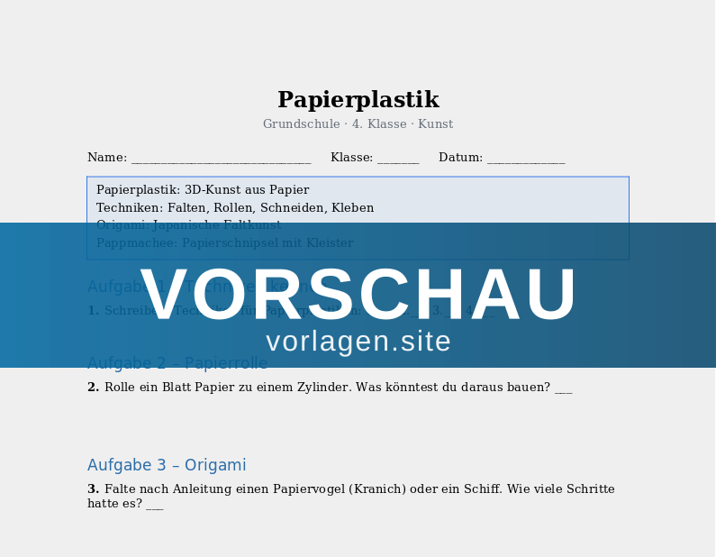 Papierplastik