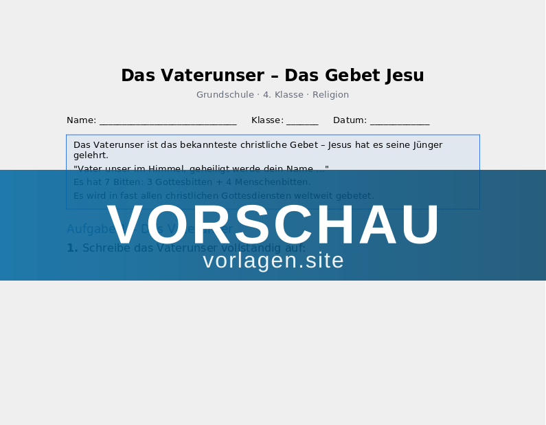 Das Vaterunser – Das Gebet Jesu