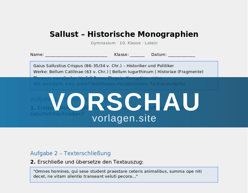 Sallust – Historische Monographien