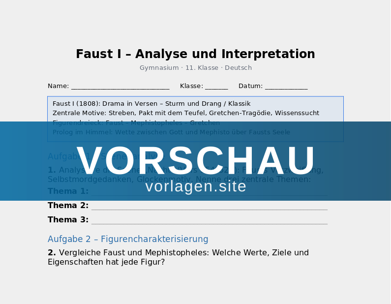 Faust I – Analyse und Interpretation