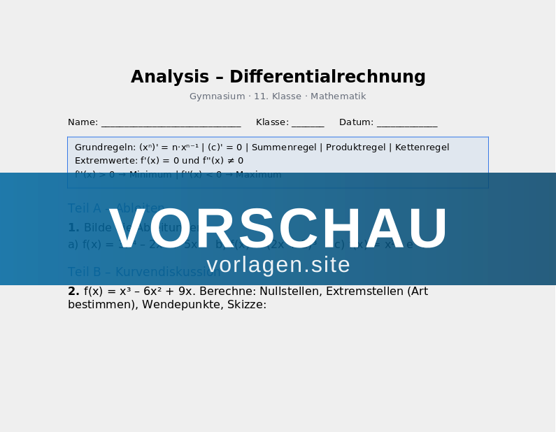 Analysis – Differentialrechnung