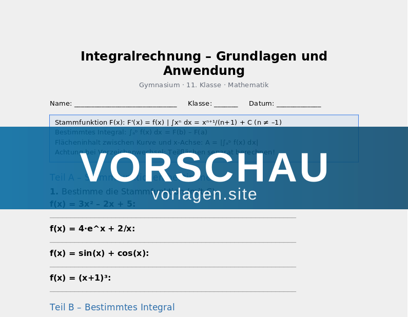 Integralrechnung – Grundlagen und Anwendung