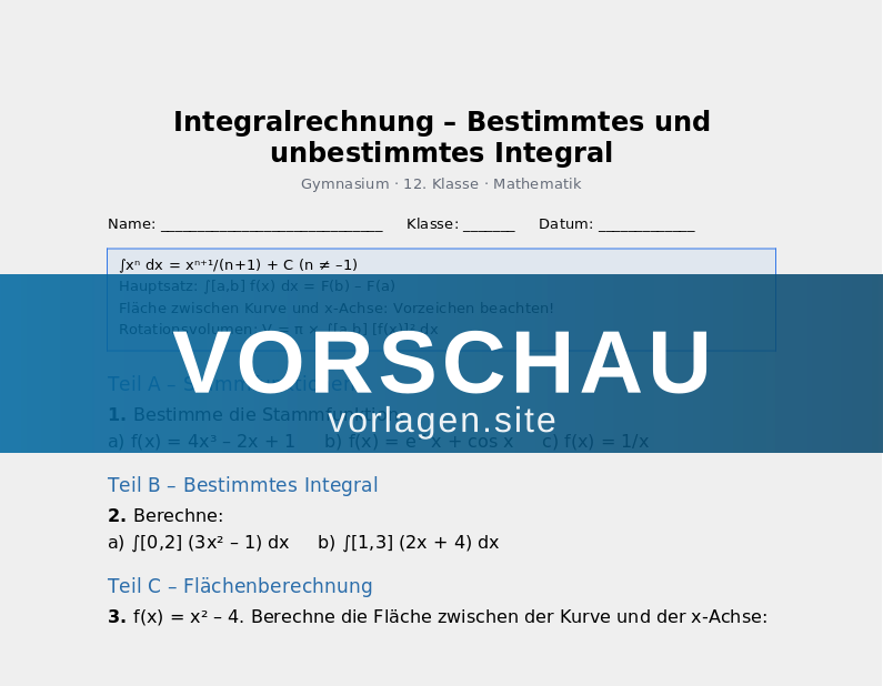 Integralrechnung – Grundlagen und Anwendungen