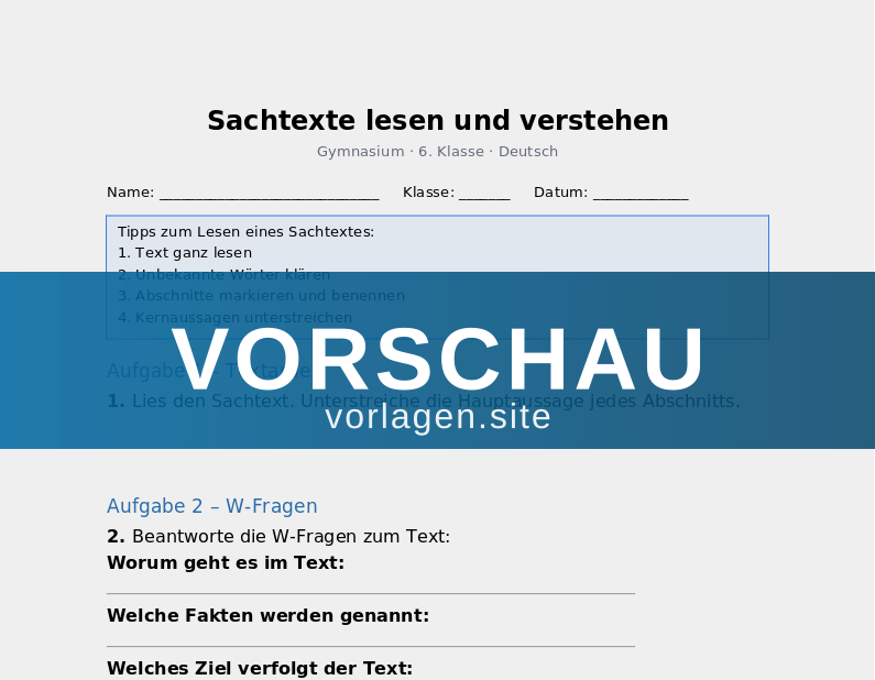 Sachtexte lesen und verstehen