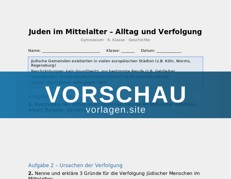 Juden im Mittelalter – Alltag und Verfolgung