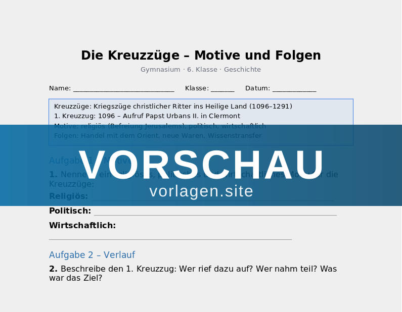 Die Kreuzzüge – Motive und Folgen