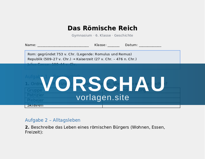 Das Römische Reich – Aufstieg und Untergang