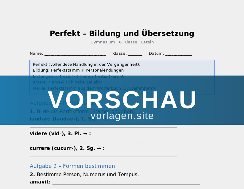 Perfekt – Bildung und Übersetzung