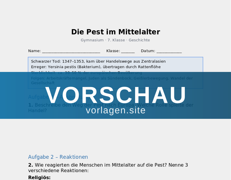 Die Pest im Mittelalter