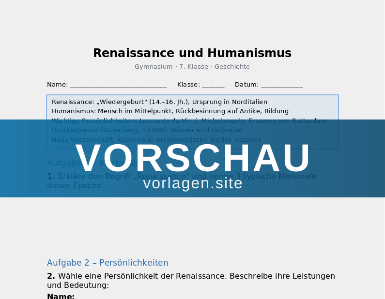 Renaissance und Humanismus