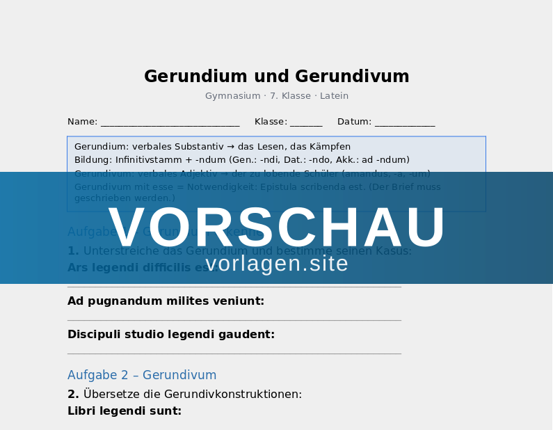 Gerundium und Gerundivum
