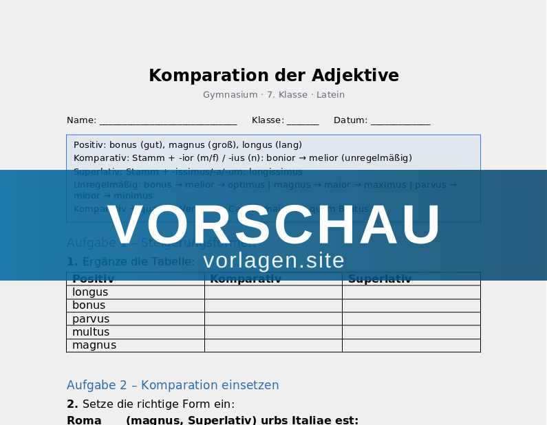 Komparation der Adjektive