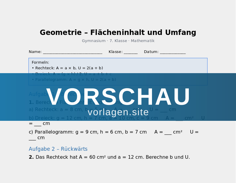 Geometrie – Winkel, Dreiecke und Vierecke