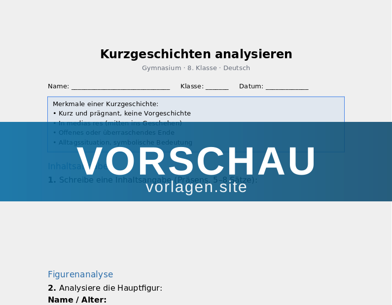 Kurzgeschichten analysieren