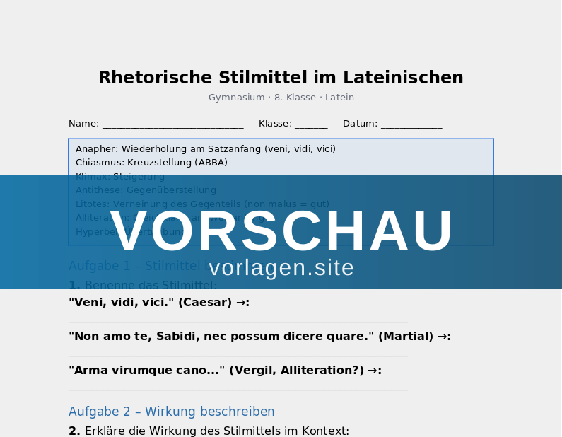 Rhetorische Stilmittel im Lateinischen