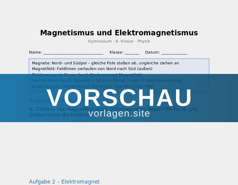 Magnetismus und Elektromagnetismus
