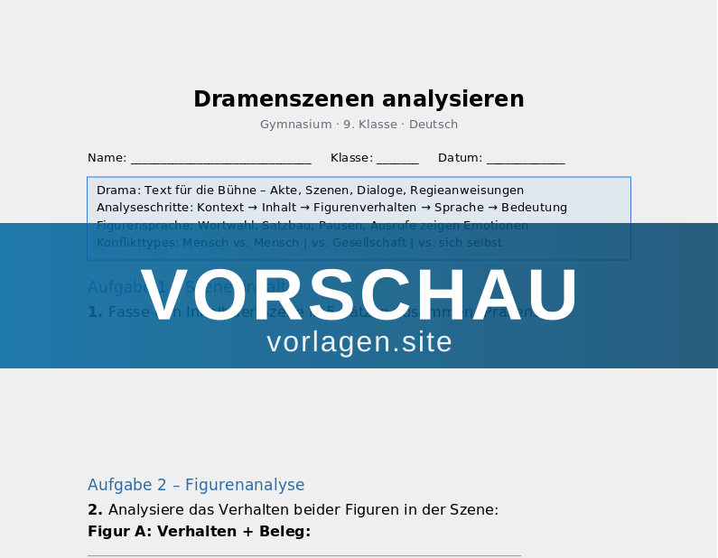 Dramenszenen analysieren
