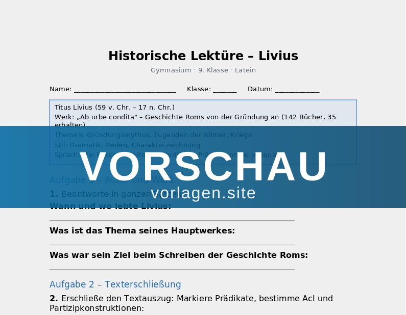 Historische Lektüre – Livius