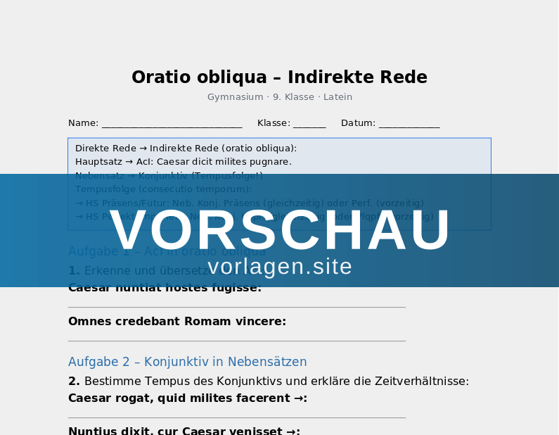 Oratio obliqua – Indirekte Rede