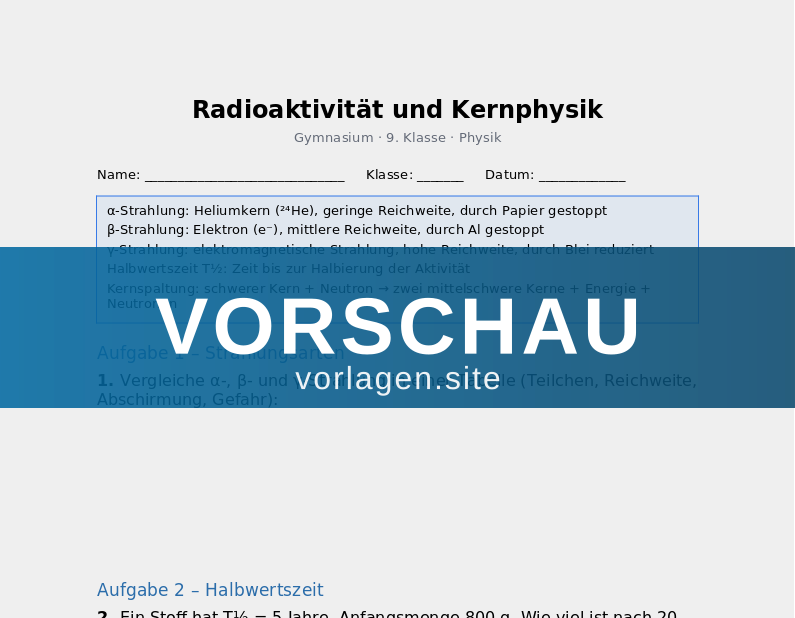 Radioaktivität und Kernphysik